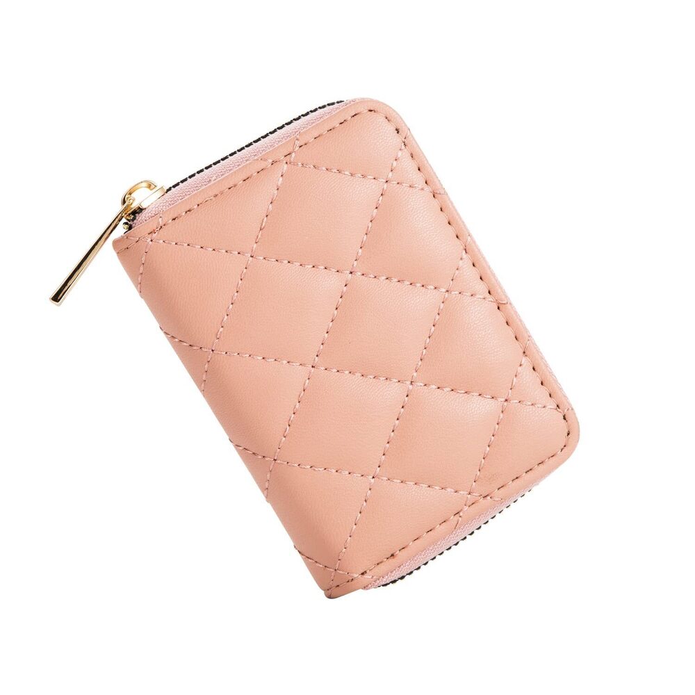 6762 RFID Small Wallet Mini Credit Card Holder Organizer Case with Zipper